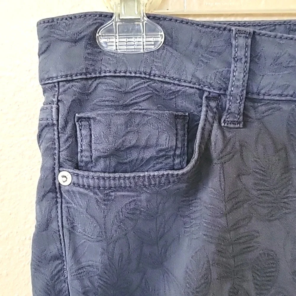 Pilcro and the Letterpress Blue Floral High Rise Skinny Jeans - Size 26